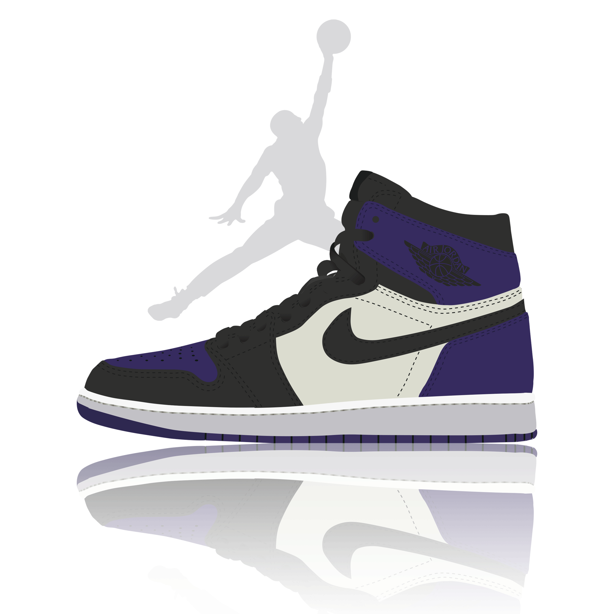 Jordan 1 Court Purple Light Reflection