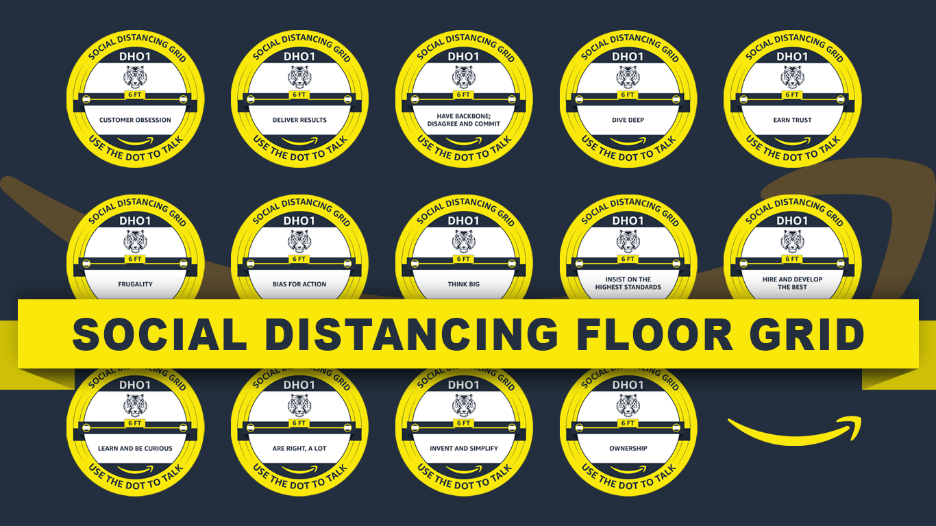 social distancing floor grid set 01